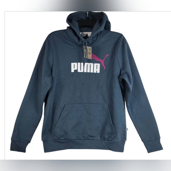 $50 Puma Womens Essential Logo-Front Fleece Hoodie - Picture 3 of 9